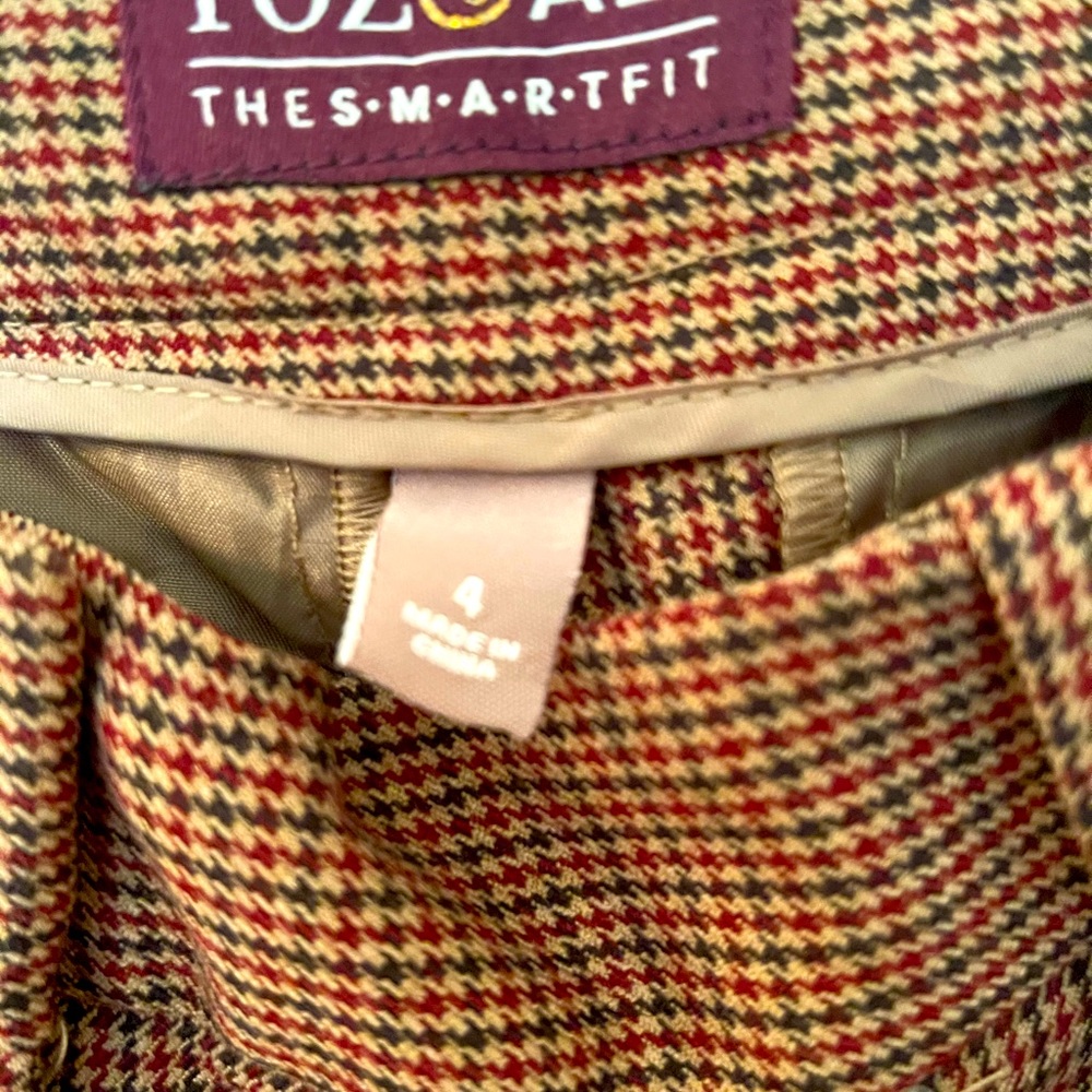 Roz & Ali Trouser-leg dress pants red/brown